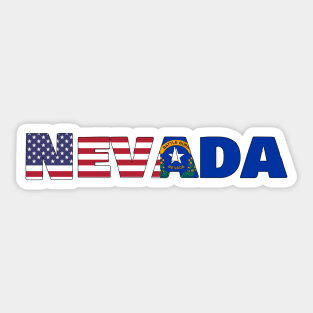 Nevada State Flag/ American Flag Logo Sticker